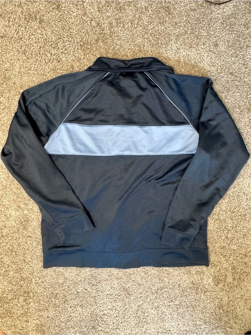 Banana Republic Navy and Light Blue Zip-Up Track Sweater